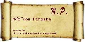 Módos Piroska névjegykártya