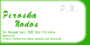 piroska modos business card